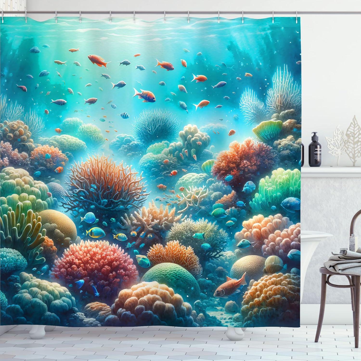 imageAmbesonne Pink Shower Curtain Dreamy Huddle of Carnation Flowers with Gentle Petals on Plain Backdrop Cloth Fabric Bathroom Decor Set with Hooks 69 W x 70 L Dark Sea Green Pale KhakiTurquoise Salmon and Green