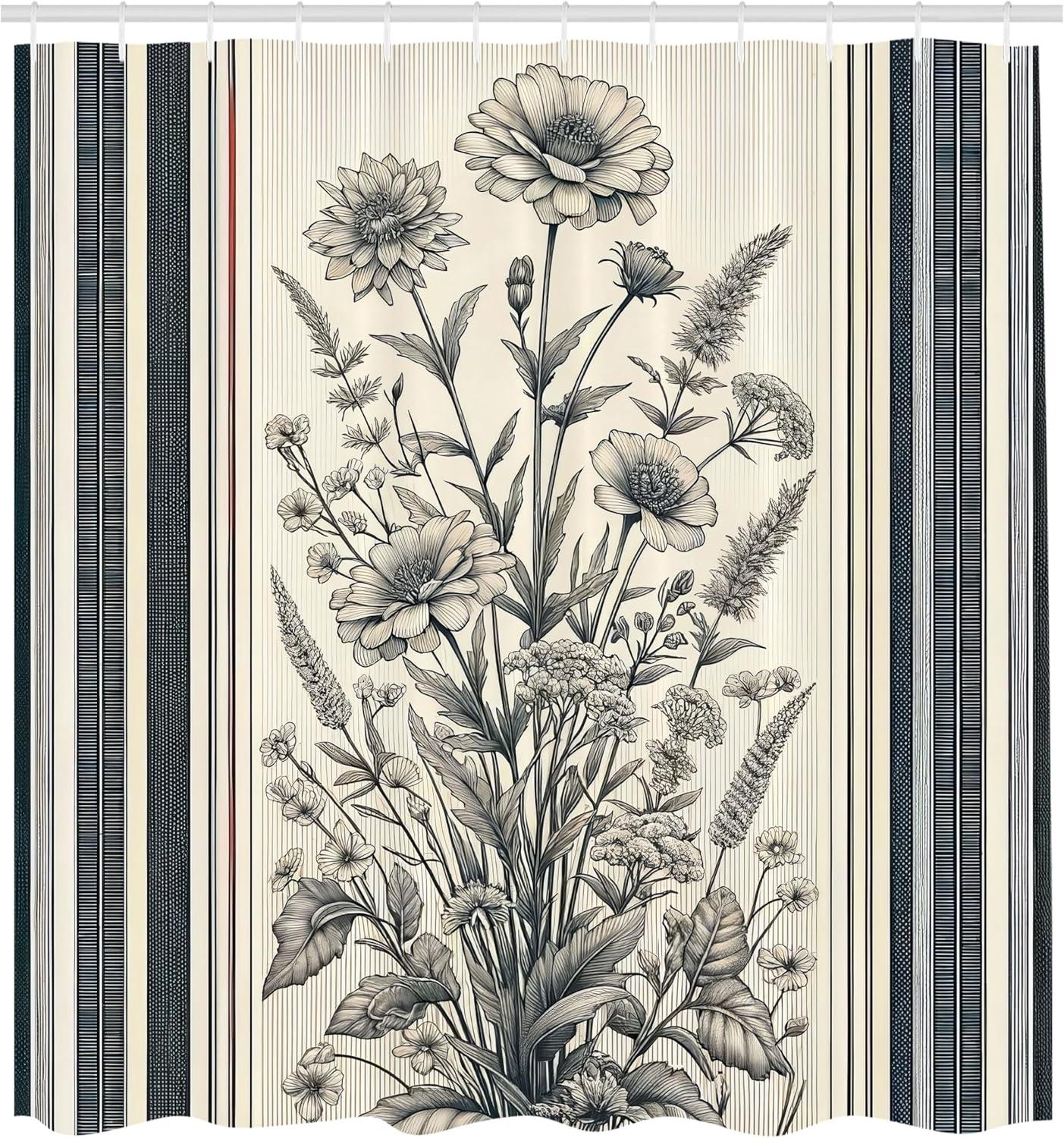 imageAmbesonne Pink Shower Curtain Dreamy Huddle of Carnation Flowers with Gentle Petals on Plain Backdrop Cloth Fabric Bathroom Decor Set with Hooks 69 W x 70 L Dark Sea Green Pale KhakiPale Sage Green Grey