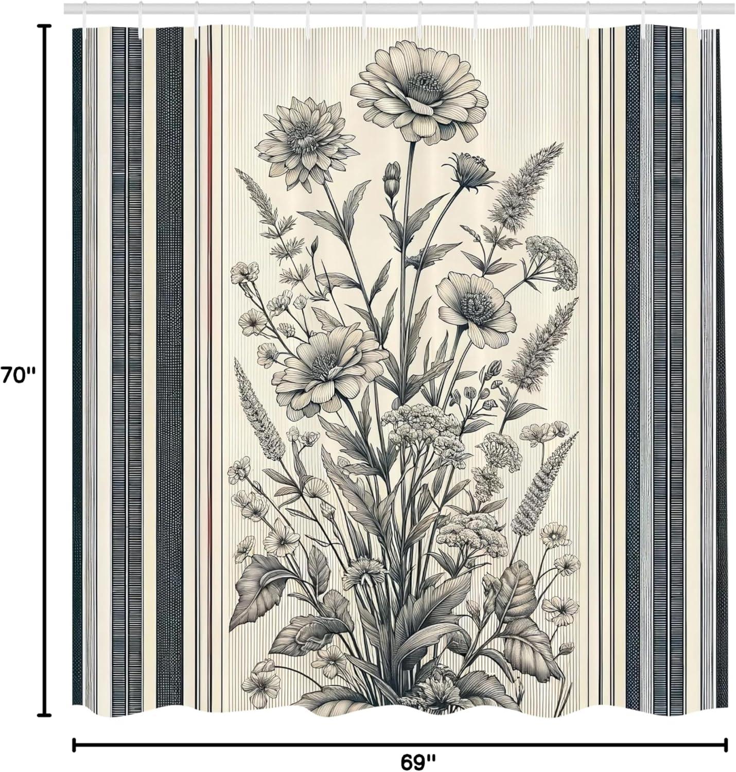 imageAmbesonne Pink Shower Curtain Dreamy Huddle of Carnation Flowers with Gentle Petals on Plain Backdrop Cloth Fabric Bathroom Decor Set with Hooks 69 W x 70 L Dark Sea Green Pale KhakiPale Sage Green Grey