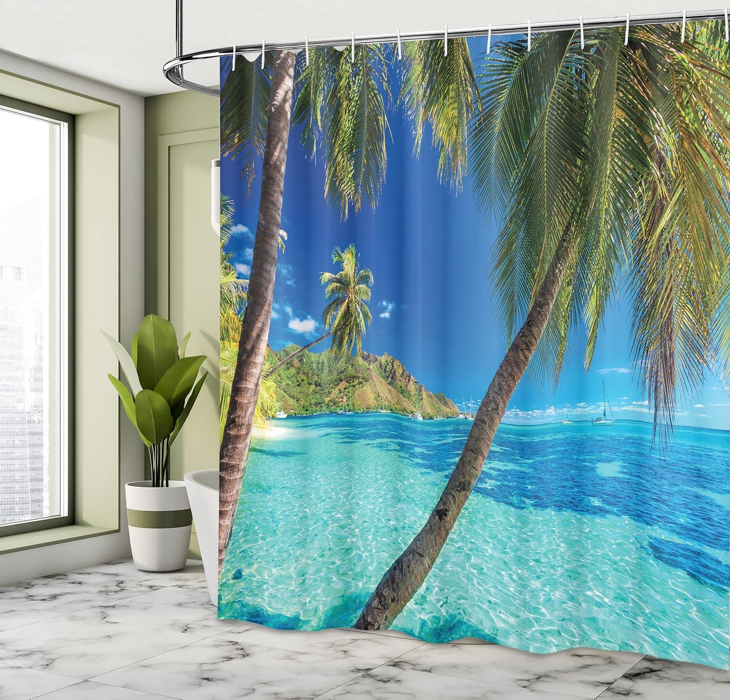 imageAmbesonne Pink Shower Curtain Dreamy Huddle of Carnation Flowers with Gentle Petals on Plain Backdrop Cloth Fabric Bathroom Decor Set with Hooks 69 W x 70 L Dark Sea Green Pale KhakiTurquoise Blue