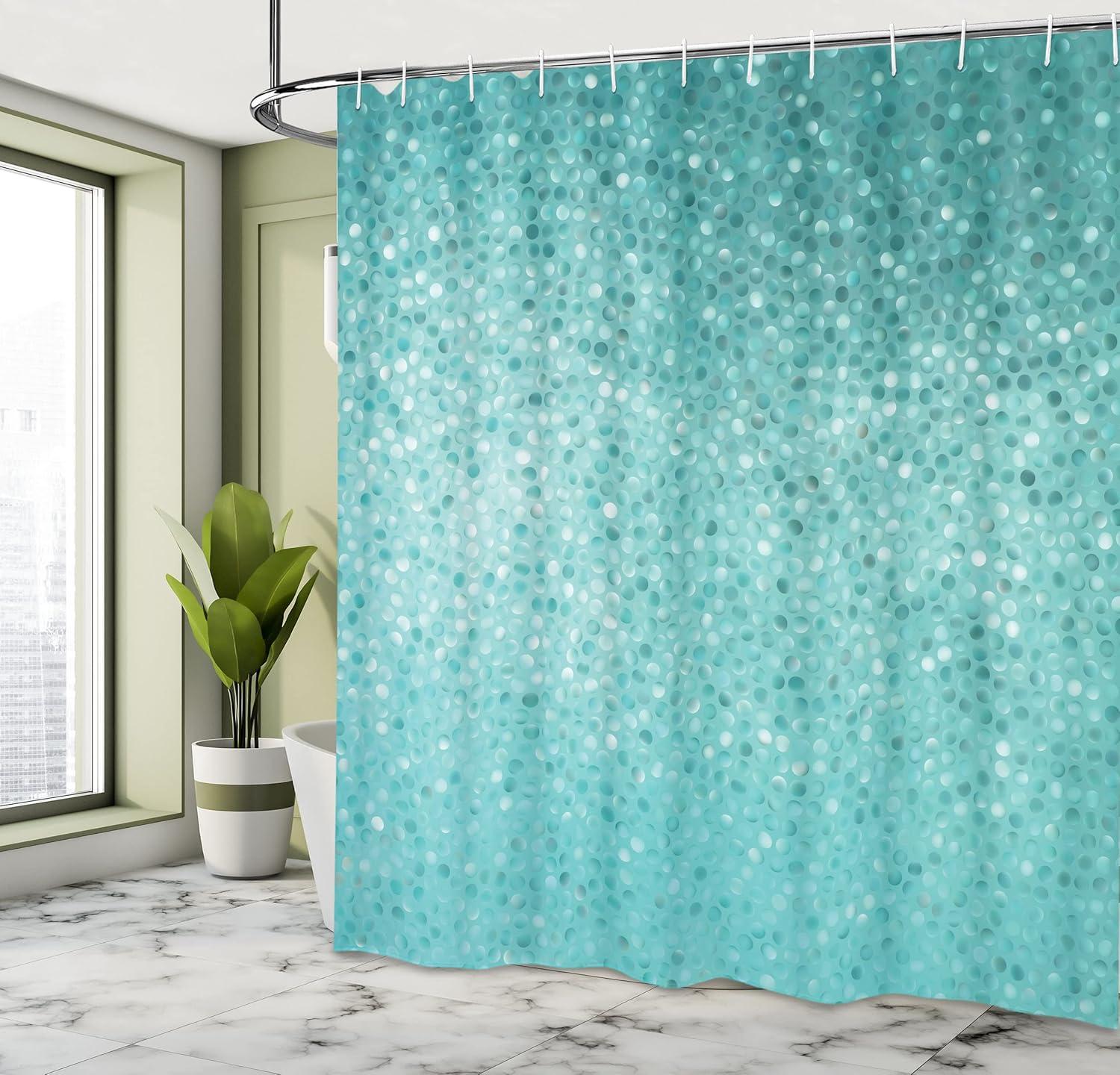 imageAmbesonne Pink Shower Curtain Dreamy Huddle of Carnation Flowers with Gentle Petals on Plain Backdrop Cloth Fabric Bathroom Decor Set with Hooks 69 W x 70 L Dark Sea Green Pale KhakiTurquoise