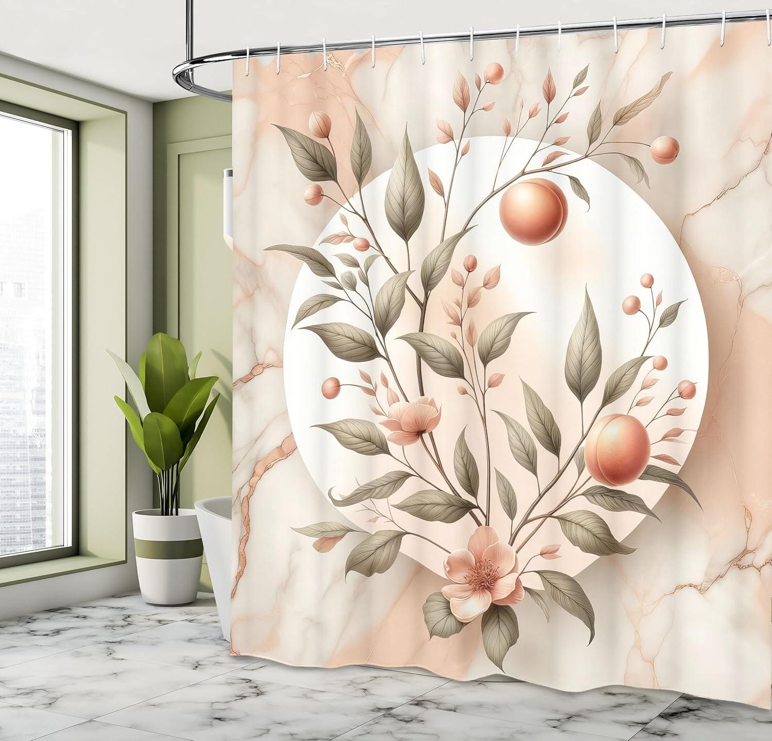 imageAmbesonne Pink Shower Curtain Dreamy Huddle of Carnation Flowers with Gentle Petals on Plain Backdrop Cloth Fabric Bathroom Decor Set with Hooks 69 W x 70 L Dark Sea Green Pale KhakiSlate Brown and Pale Tan