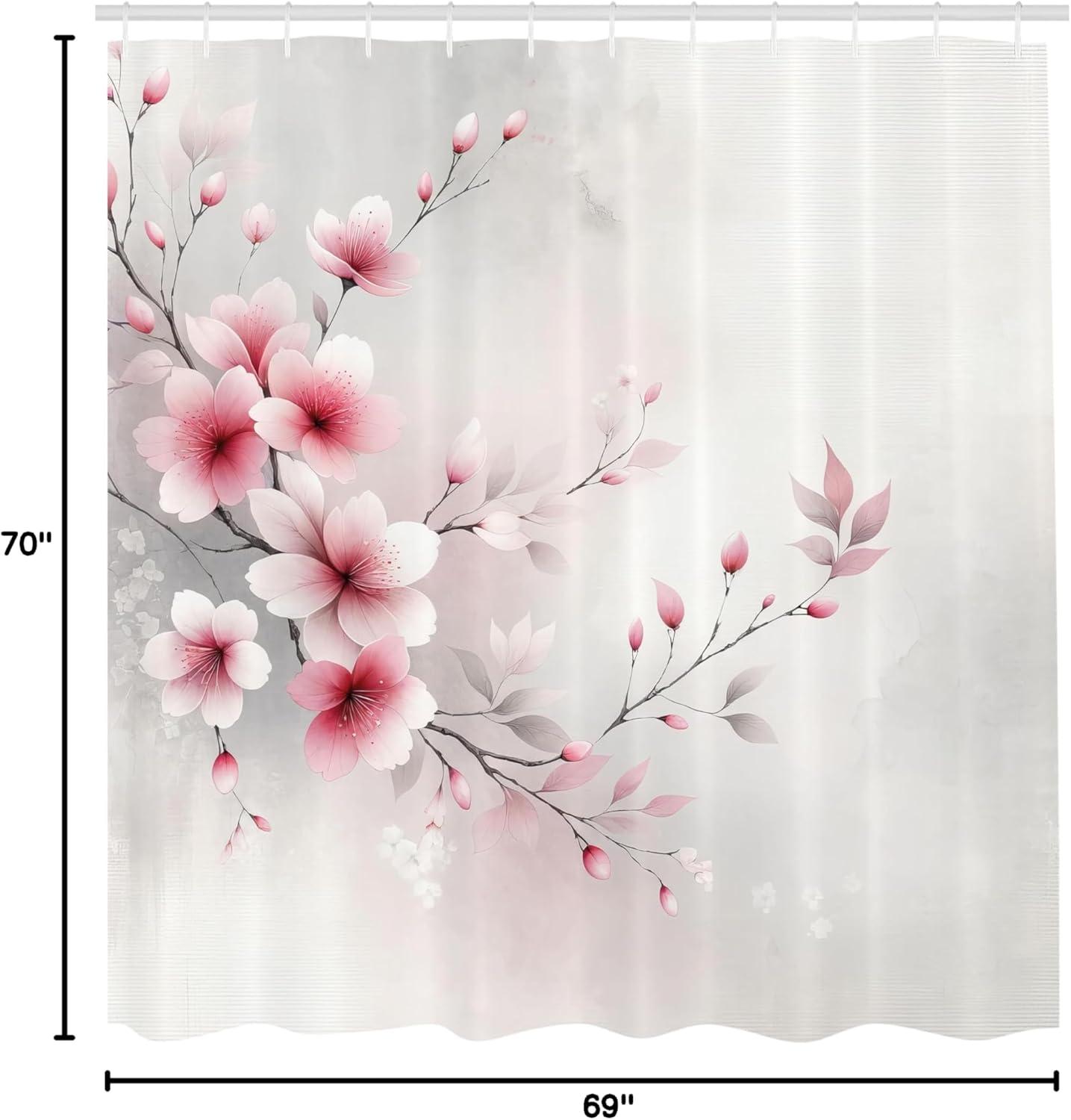 imageAmbesonne Pink Shower Curtain Dreamy Huddle of Carnation Flowers with Gentle Petals on Plain Backdrop Cloth Fabric Bathroom Decor Set with Hooks 69 W x 70 L Dark Sea Green Pale KhakiPale Grey Magenta Blush
