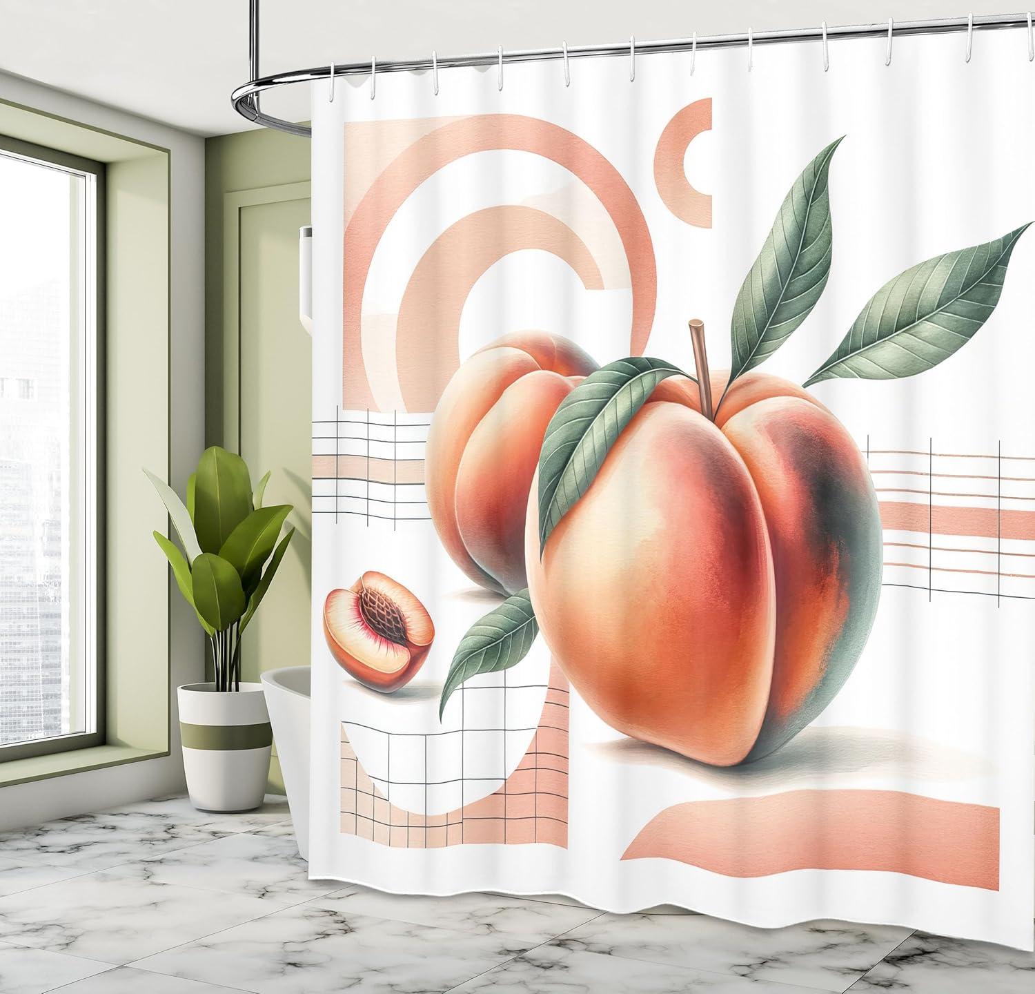 imageAmbesonne Pink Shower Curtain Dreamy Huddle of Carnation Flowers with Gentle Petals on Plain Backdrop Cloth Fabric Bathroom Decor Set with Hooks 69 W x 70 L Dark Sea Green Pale KhakiSalmon White and Reseda Green