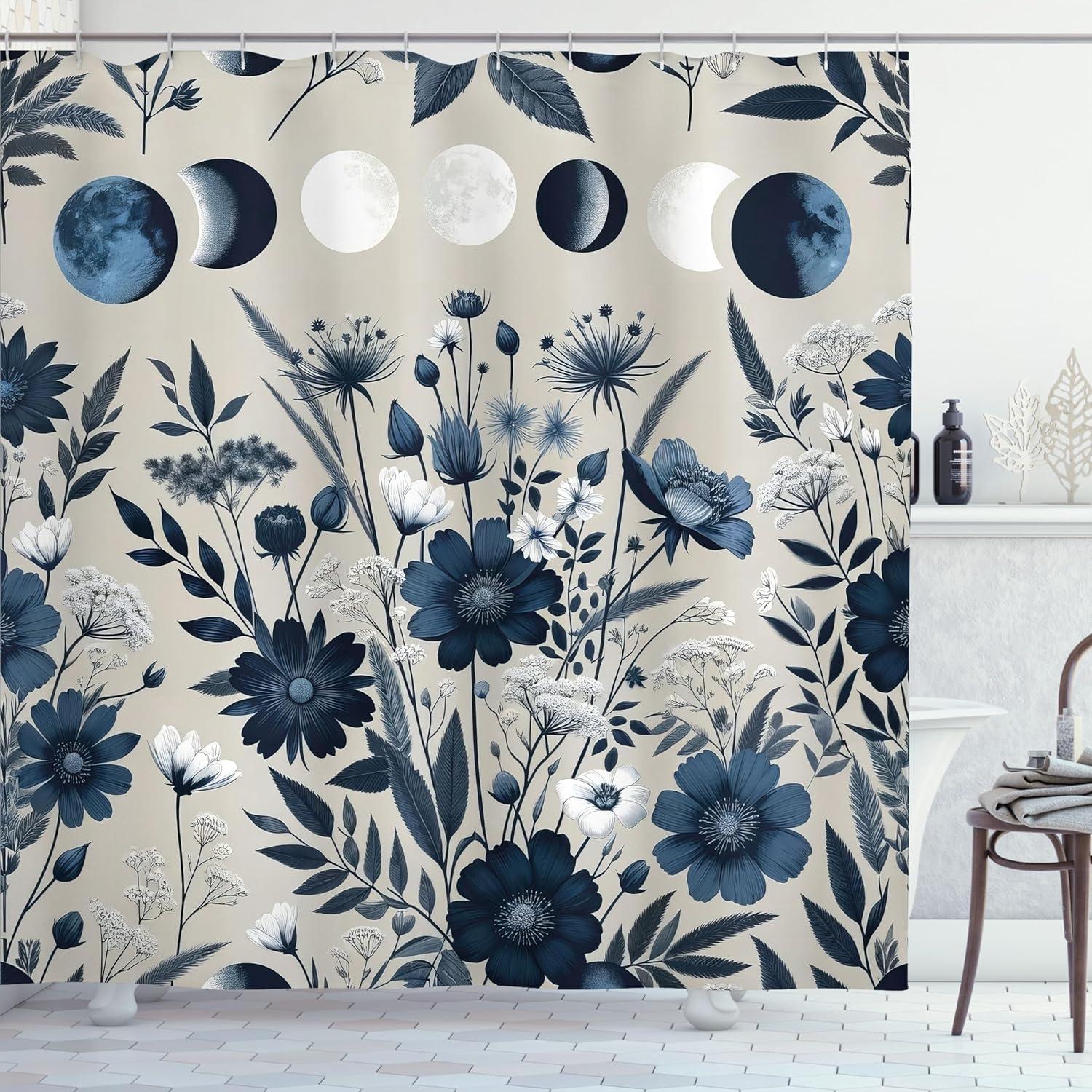 imageAmbesonne Pink Shower Curtain Dreamy Huddle of Carnation Flowers with Gentle Petals on Plain Backdrop Cloth Fabric Bathroom Decor Set with Hooks 69 W x 70 L Dark Sea Green Pale KhakiNight Blue Pale Grey