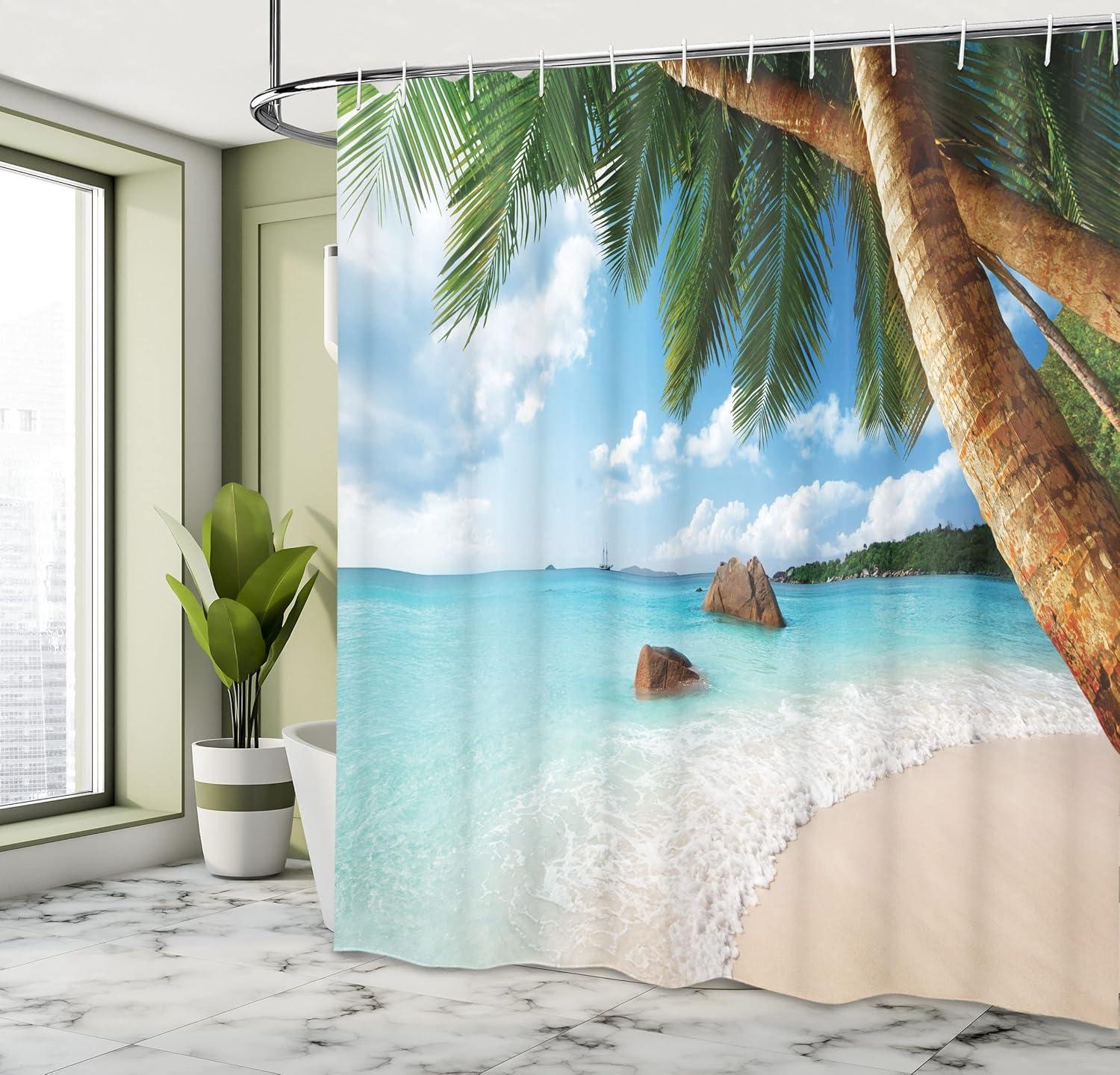 imageAmbesonne Pink Shower Curtain Dreamy Huddle of Carnation Flowers with Gentle Petals on Plain Backdrop Cloth Fabric Bathroom Decor Set with Hooks 69 W x 70 L Dark Sea Green Pale KhakiSeafoam Eggshell Brown