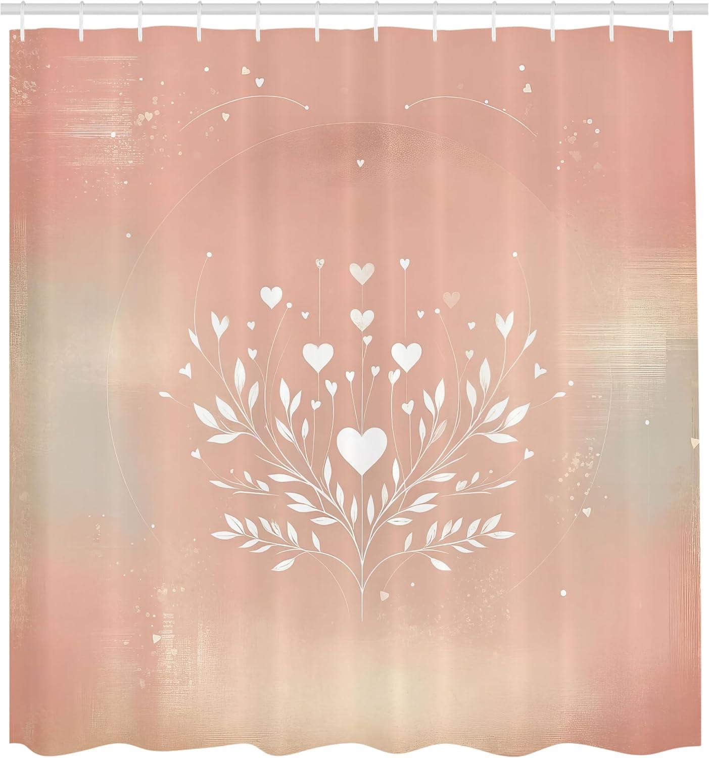 imageAmbesonne Pink Shower Curtain Dreamy Huddle of Carnation Flowers with Gentle Petals on Plain Backdrop Cloth Fabric Bathroom Decor Set with Hooks 69 W x 70 L Dark Sea Green Pale KhakiBlush White Pale Mauve