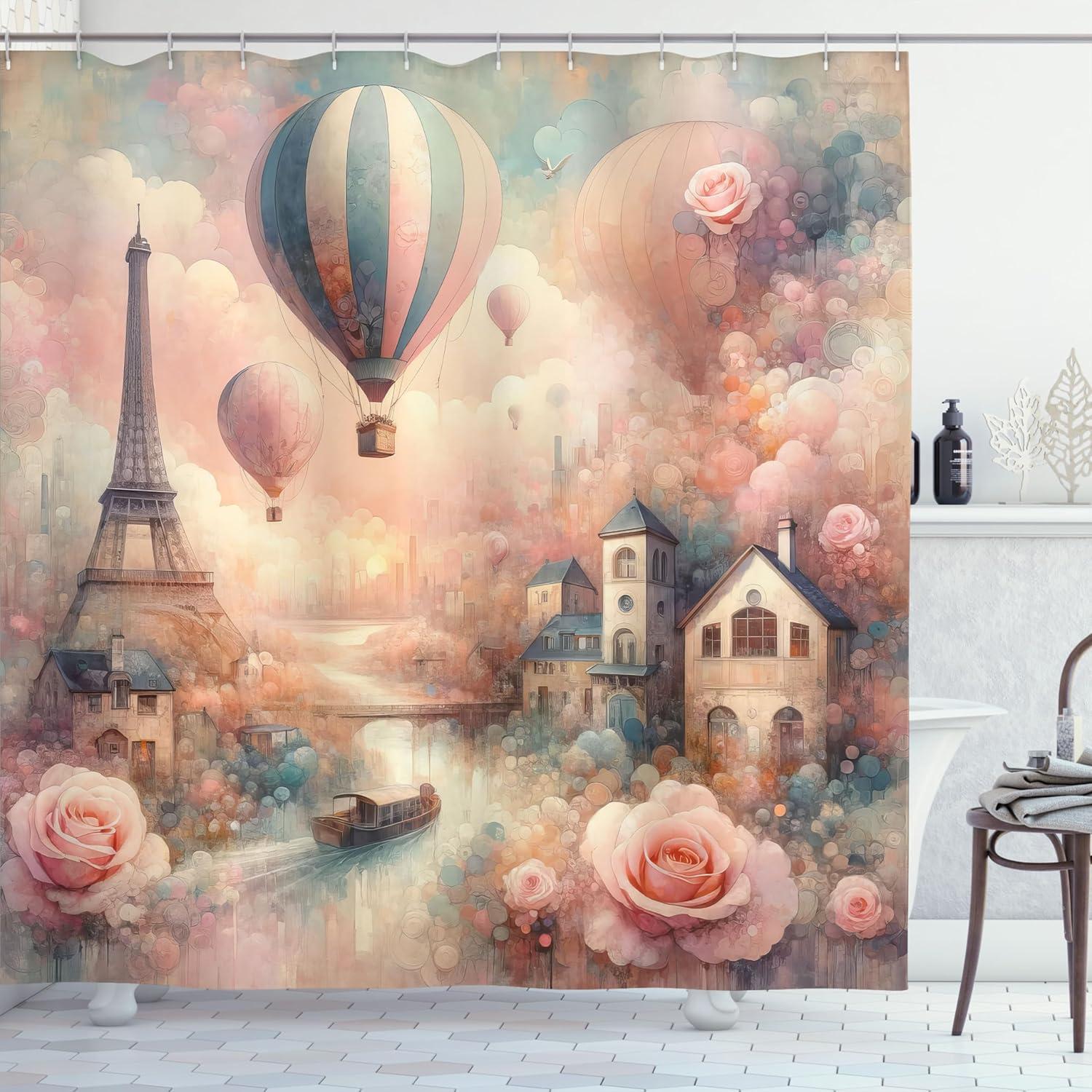 imageAmbesonne Pink Shower Curtain Dreamy Huddle of Carnation Flowers with Gentle Petals on Plain Backdrop Cloth Fabric Bathroom Decor Set with Hooks 69 W x 70 L Dark Sea Green Pale KhakiRose Pale Seafoam Ecru