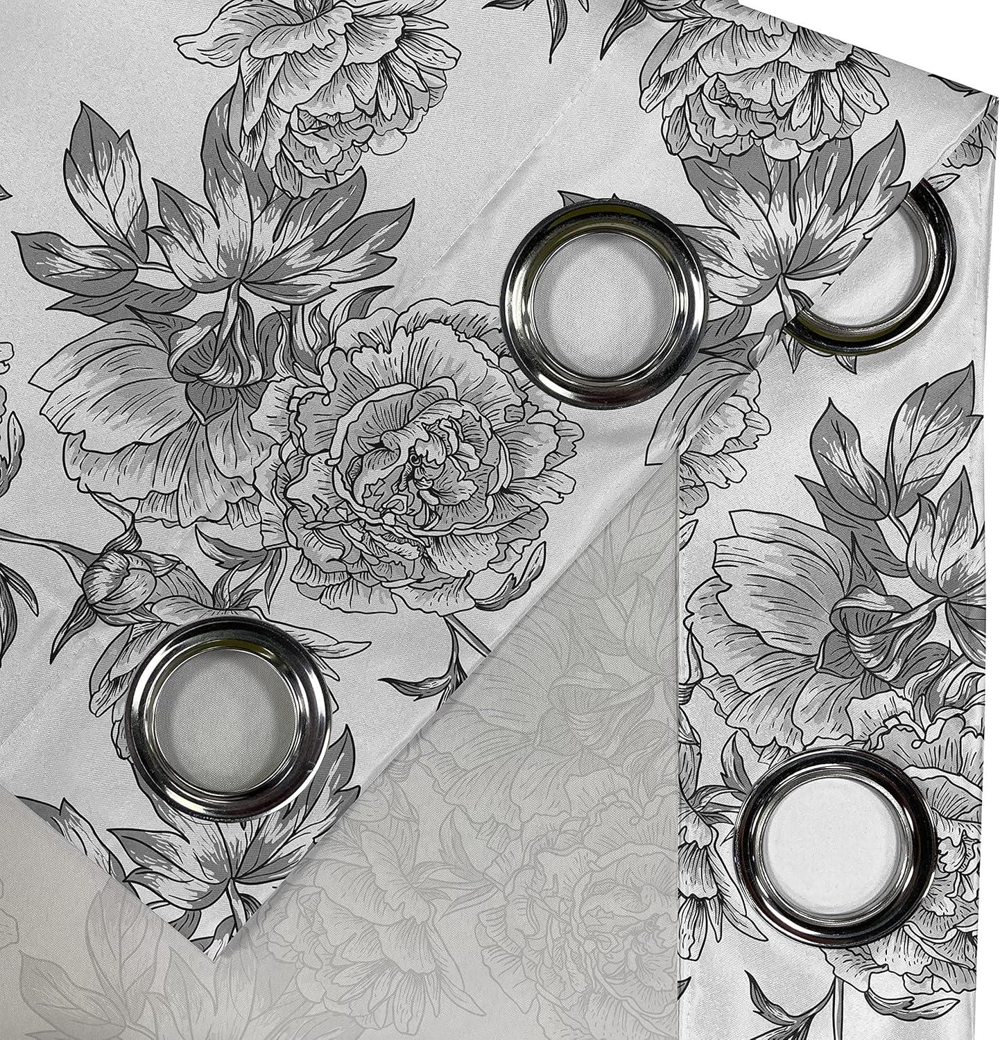 imageAmbesonne Rose Grommet Curtain Shades of Pink Gentle Seasonal Flora Romance Love Theme Valentines Day Inspired Design Decorative 2Panel Window Drapes for Bedroom Living Room 50 x 72 PinkBlack Grey White