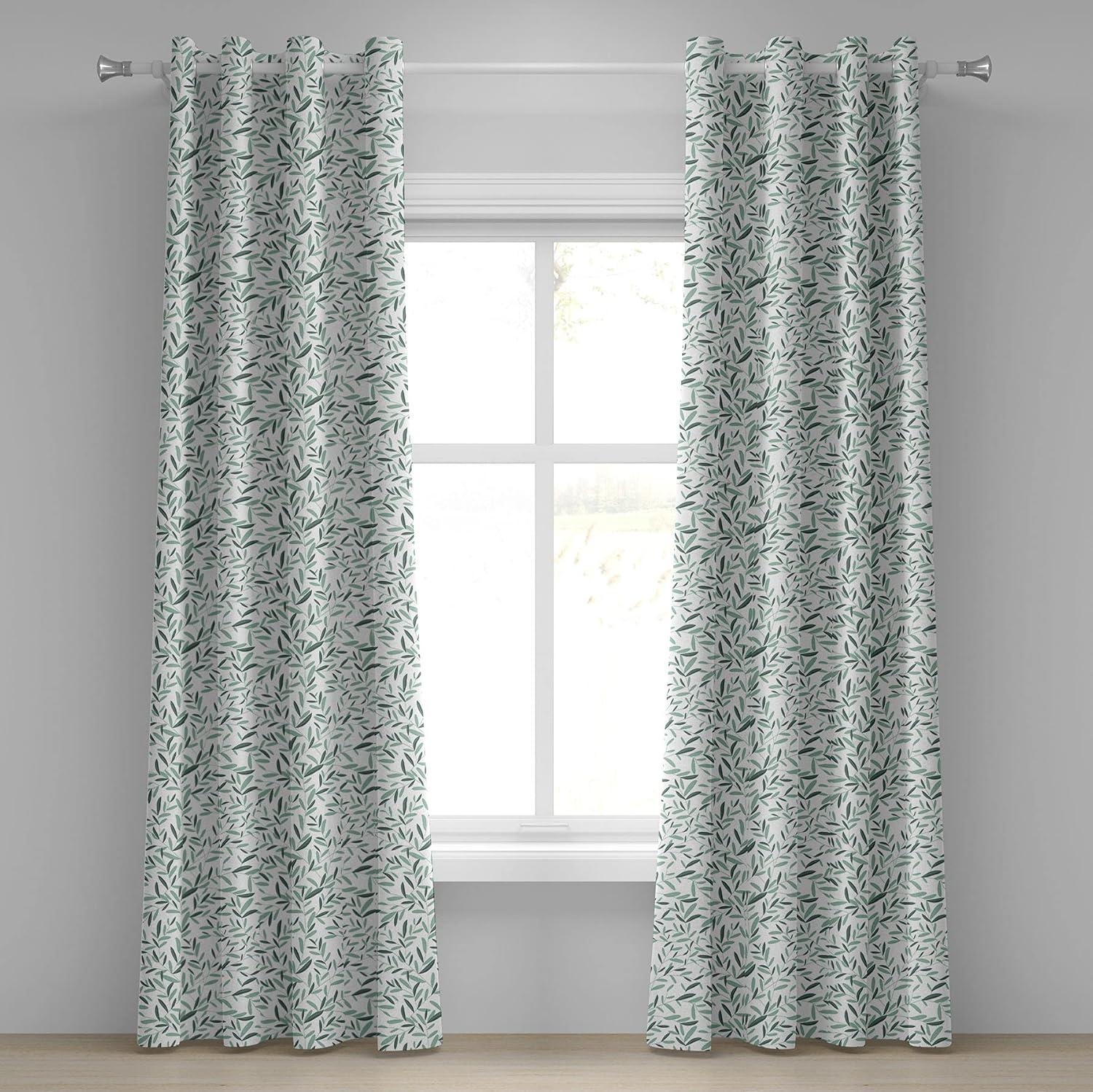 imageAmbesonne Rose Grommet Curtain Shades of Pink Gentle Seasonal Flora Romance Love Theme Valentines Day Inspired Design Decorative 2Panel Window Drapes for Bedroom Living Room 50 x 72 PinkReseda Green White