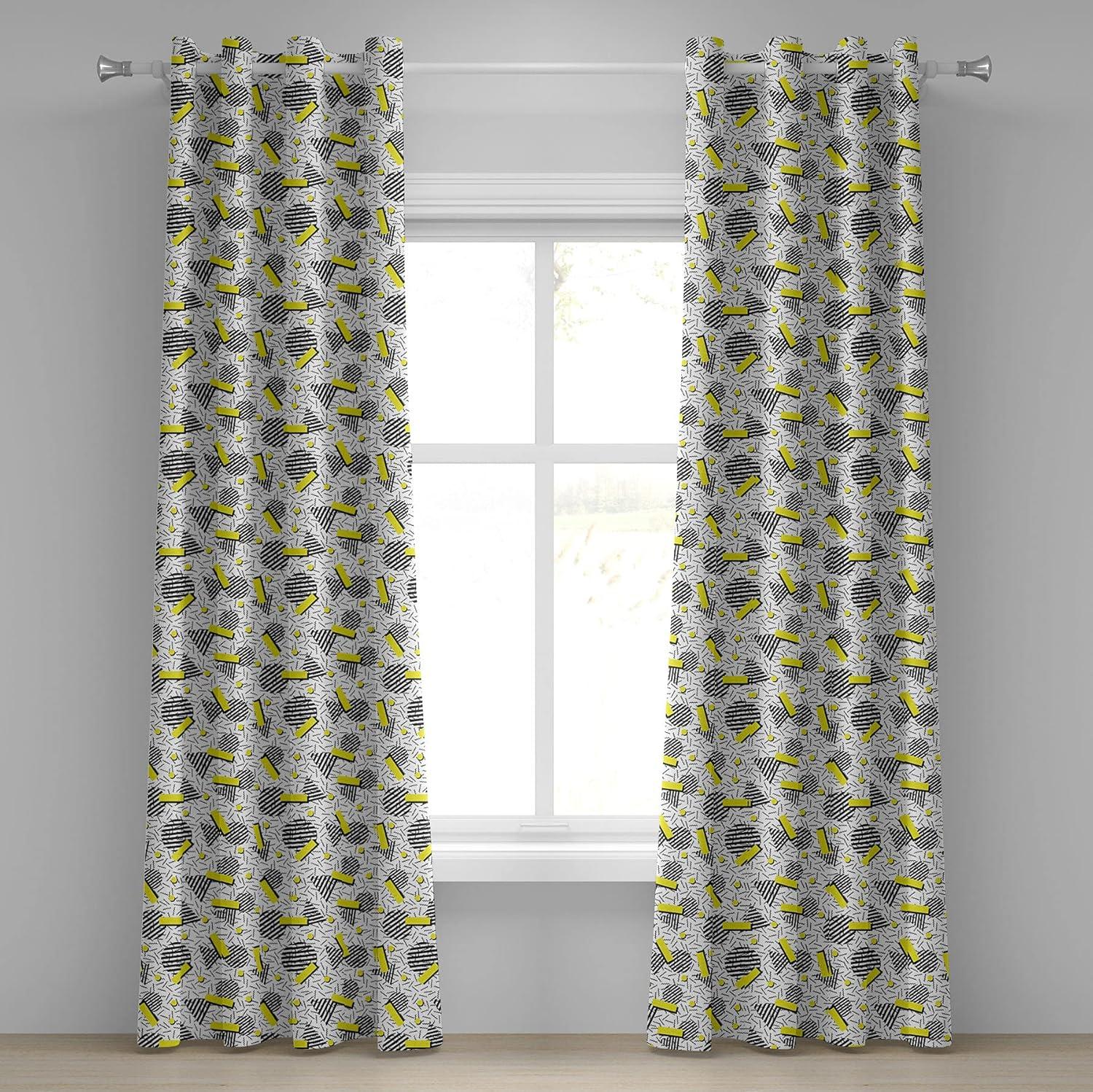 imageAmbesonne Rose Grommet Curtain Shades of Pink Gentle Seasonal Flora Romance Love Theme Valentines Day Inspired Design Decorative 2Panel Window Drapes for Bedroom Living Room 50 x 72 PinkYellow Black White