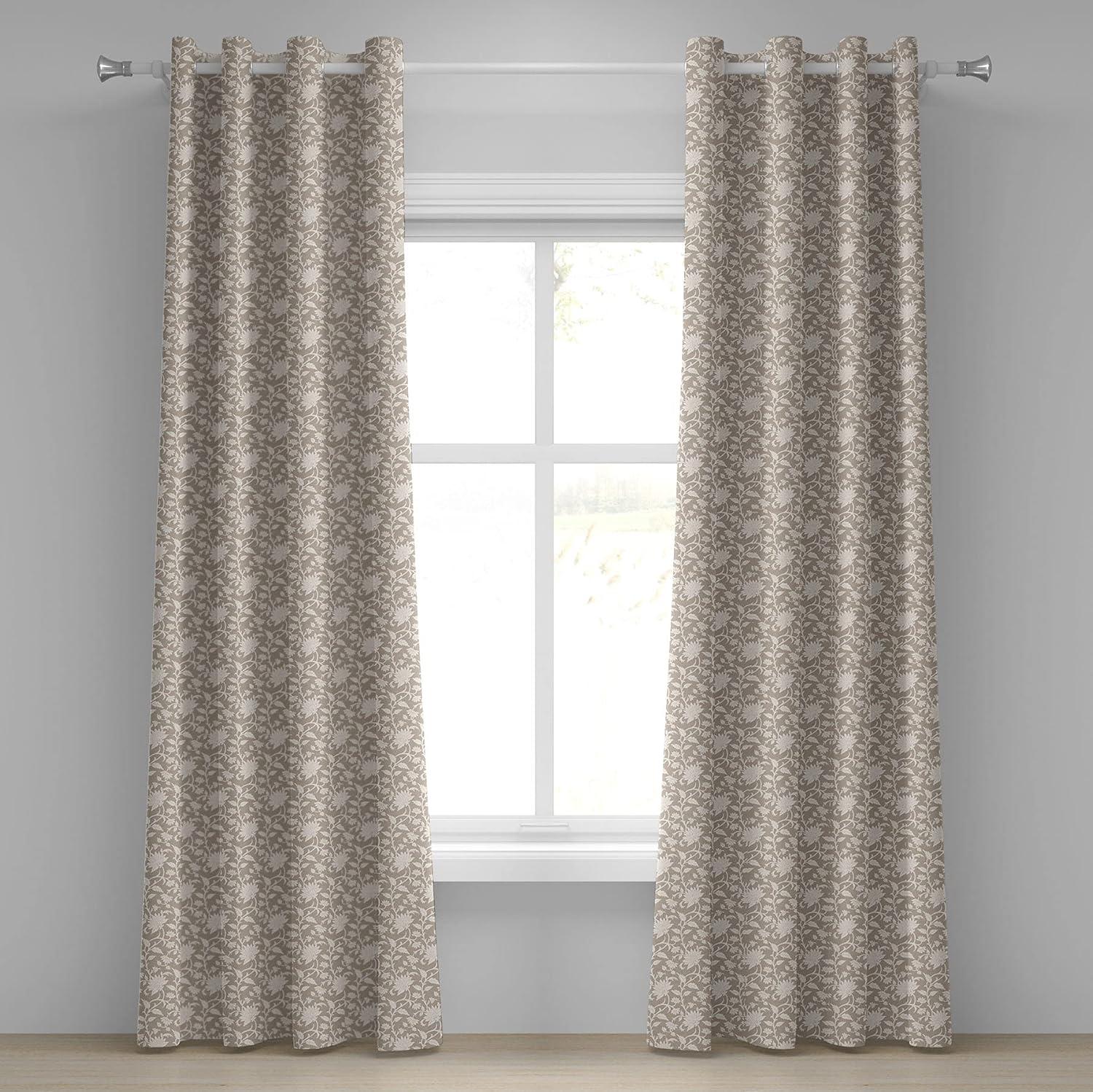 imageAmbesonne Rose Grommet Curtain Shades of Pink Gentle Seasonal Flora Romance Love Theme Valentines Day Inspired Design Decorative 2Panel Window Drapes for Bedroom Living Room 50 x 72 PinkTan Cream