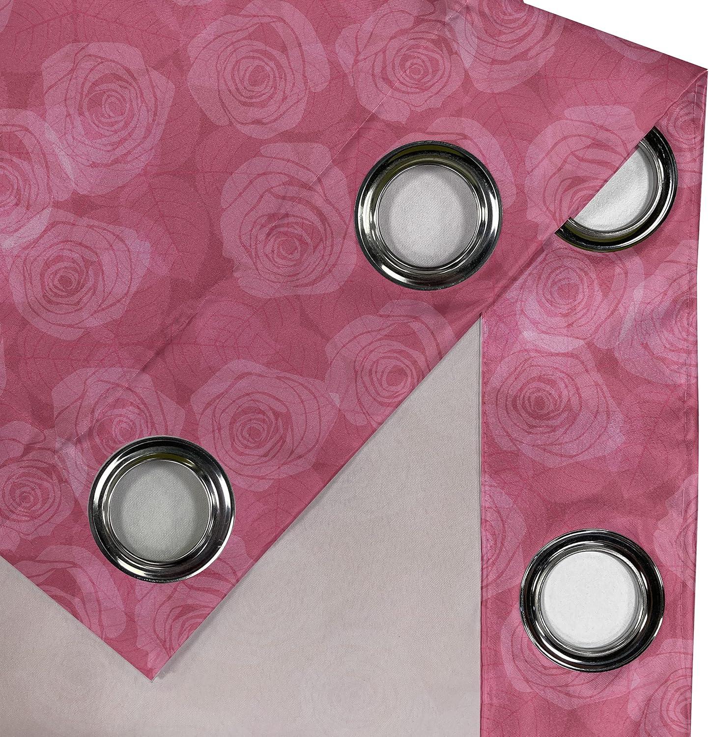imageAmbesonne Rose Grommet Curtain Shades of Pink Gentle Seasonal Flora Romance Love Theme Valentines Day Inspired Design Decorative 2Panel Window Drapes for Bedroom Living Room 50 x 72 PinkPink