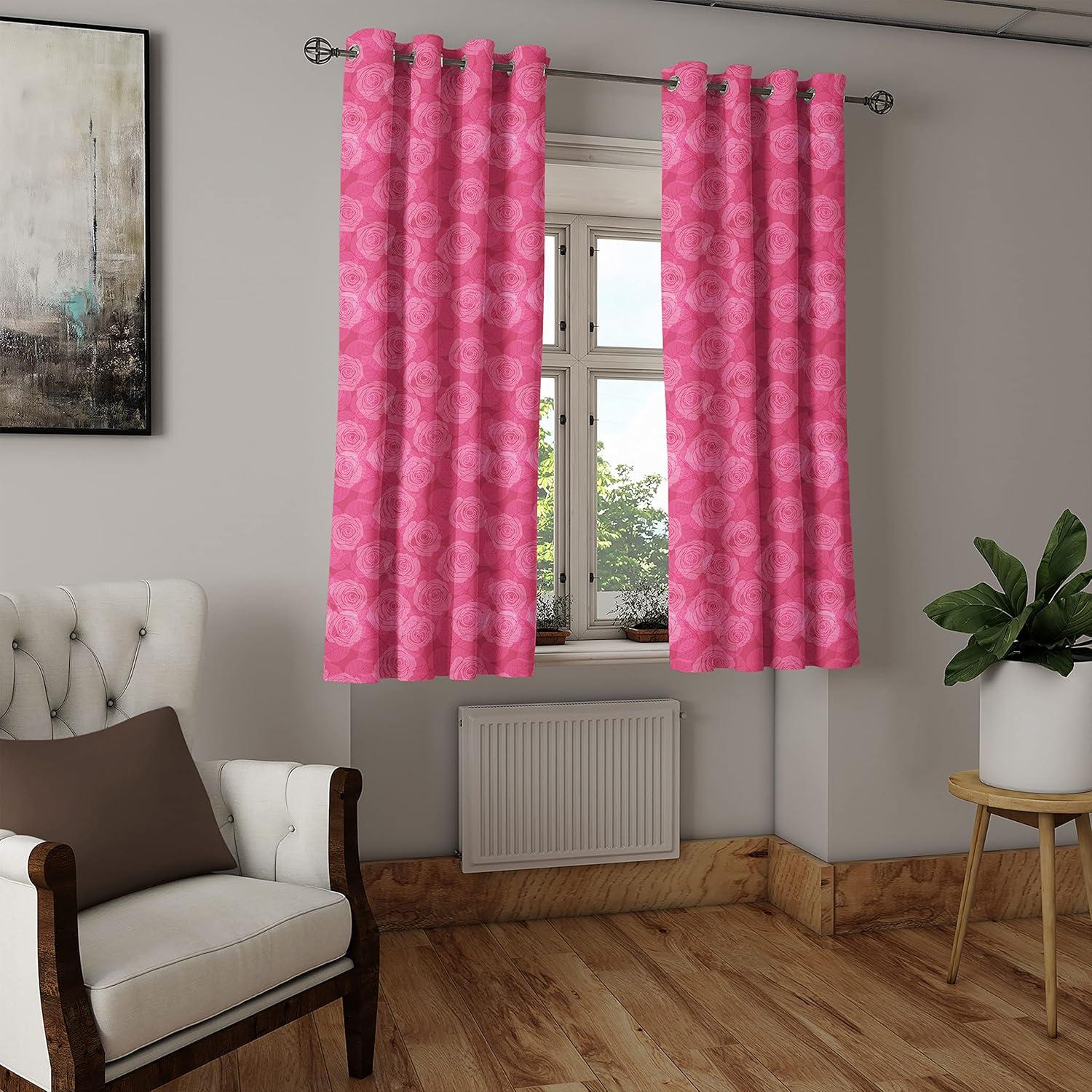 imageAmbesonne Rose Grommet Curtain Shades of Pink Gentle Seasonal Flora Romance Love Theme Valentines Day Inspired Design Decorative 2Panel Window Drapes for Bedroom Living Room 50 x 72 PinkPink