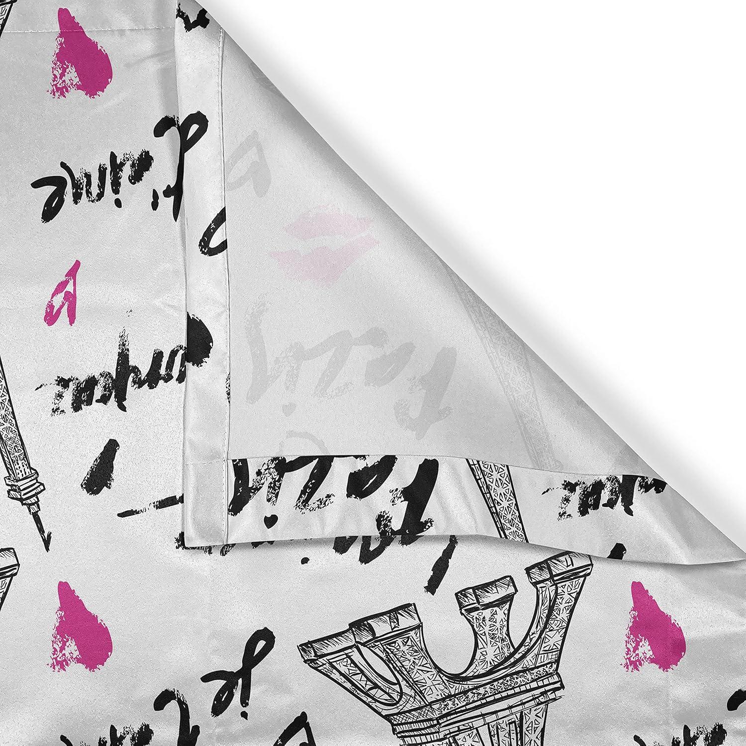 imageAmbesonne Rose Grommet Curtain Shades of Pink Gentle Seasonal Flora Romance Love Theme Valentines Day Inspired Design Decorative 2Panel Window Drapes for Bedroom Living Room 50 x 72 PinkWhite Black Pink