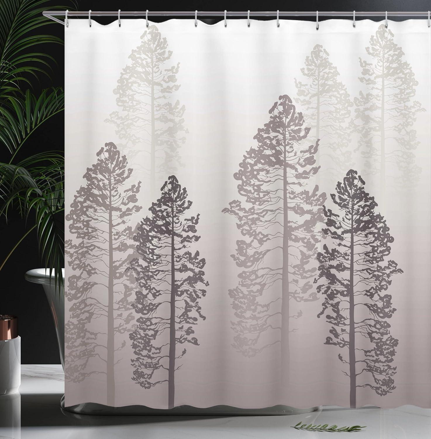 imageAmbesonne Tan Shower Curtain Romantic Boho Nostalgic Minimalistic Monochromatic Wild Flowers Painting Print Cloth Fabric Bathroom Decor Set with Hooks 69 W x 75 L Ecru Sepia AlmondWarm Taupe Umber