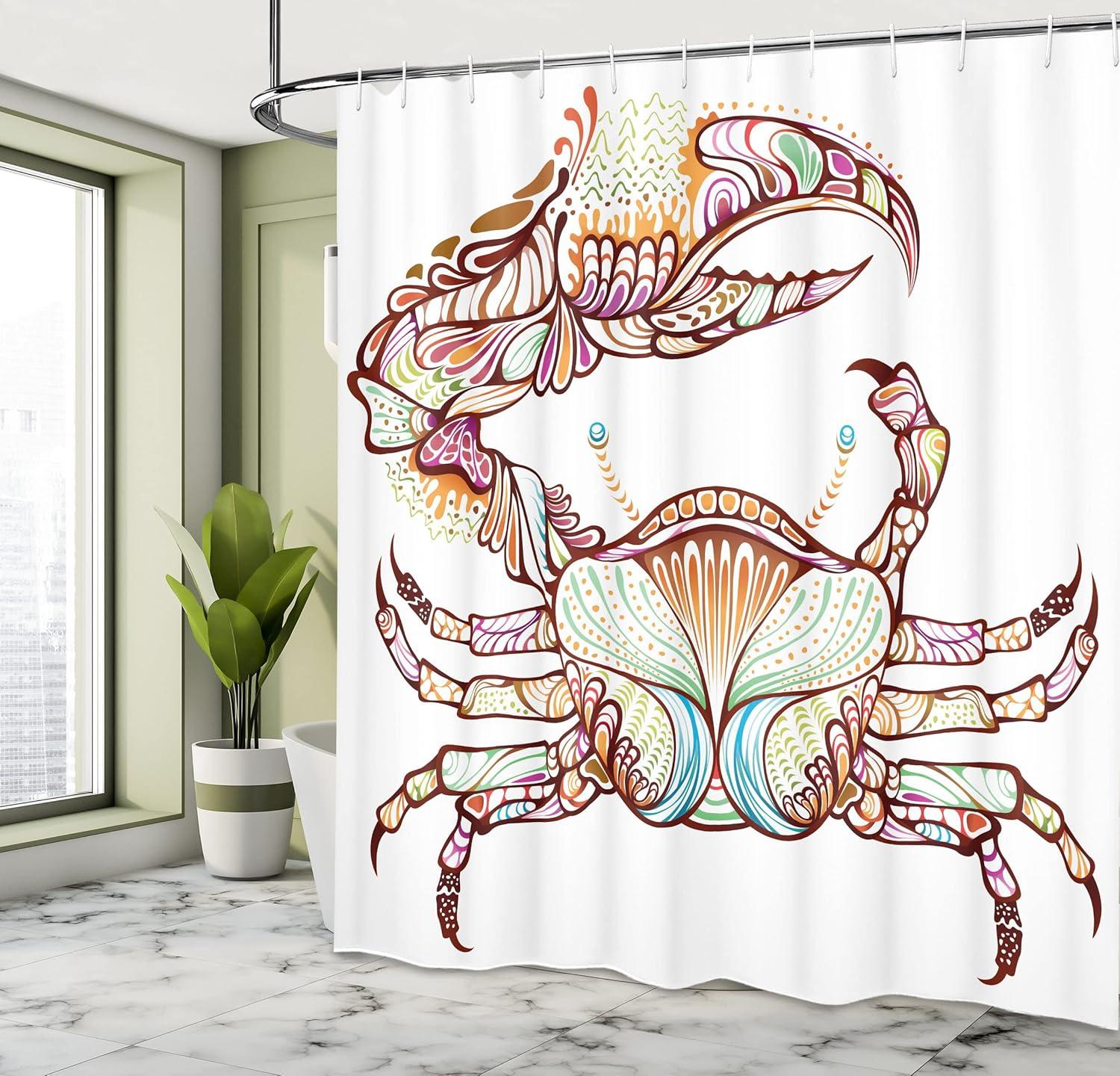 imageAmbesonne Vintage Shower Curtain Floral Theme Hand Drawn Romantic Flowers and Leaves Illustration Cloth Fabric Bathroom Decor Set with Hooks 69 W x 75 L Pink CreamChestnut Brown