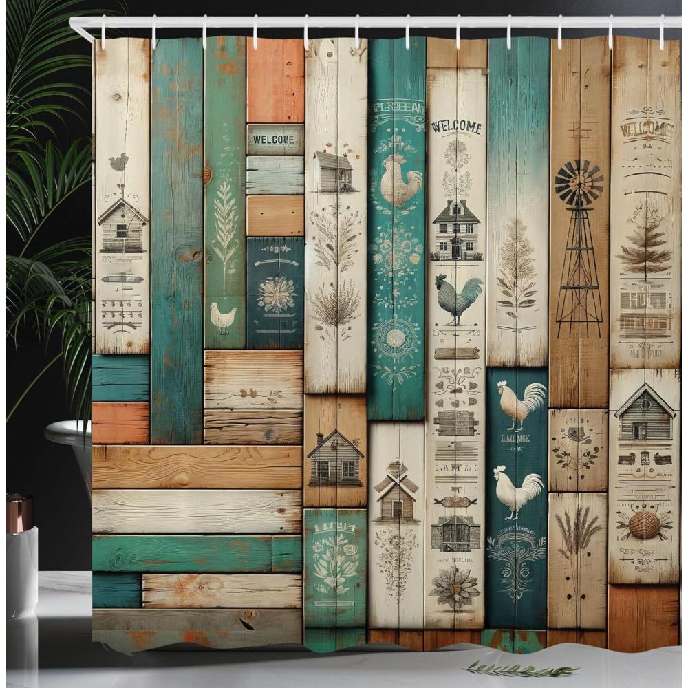 imageAmbesonne Floral Shower Curtain Romantic Tender Garden of Daisy Like Flowers and Leaves 70s Groovy Nature Cloth Fabric Bathroom Decor Set with Hooks 69 W x 70 L Reseda Green and PinkTurquoise Camel and Eggshell