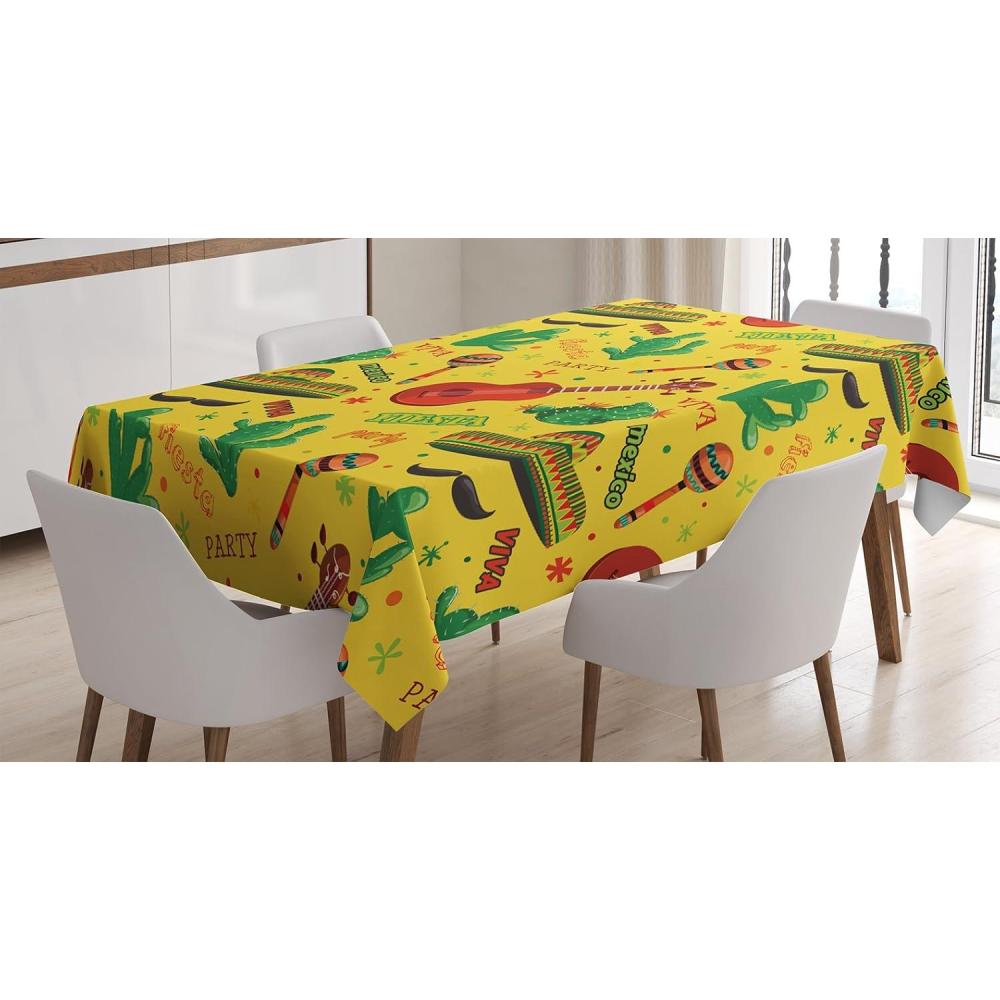 imageAmbesonne Love Tablecloth Hearts Pattern in Modern Style Valentines Day Ornate Happiness Warm Feelings Rectangular Table Cover for Dining Room Kitchen Decor 60 X 84 White RubyYellow Red