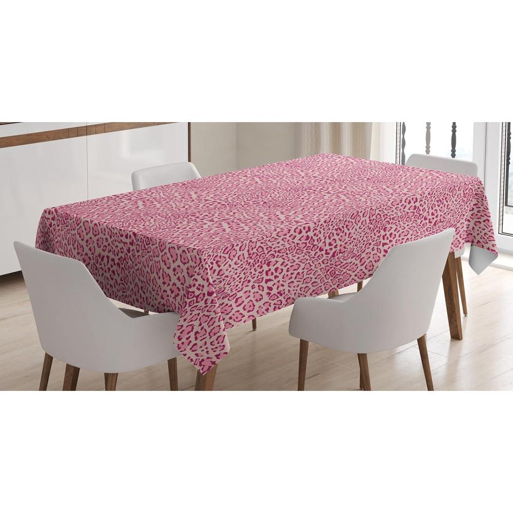 imageAmbesonne Love Tablecloth Hearts Pattern in Modern Style Valentines Day Ornate Happiness Warm Feelings Rectangular Table Cover for Dining Room Kitchen Decor 60 X 84 White RubyPink