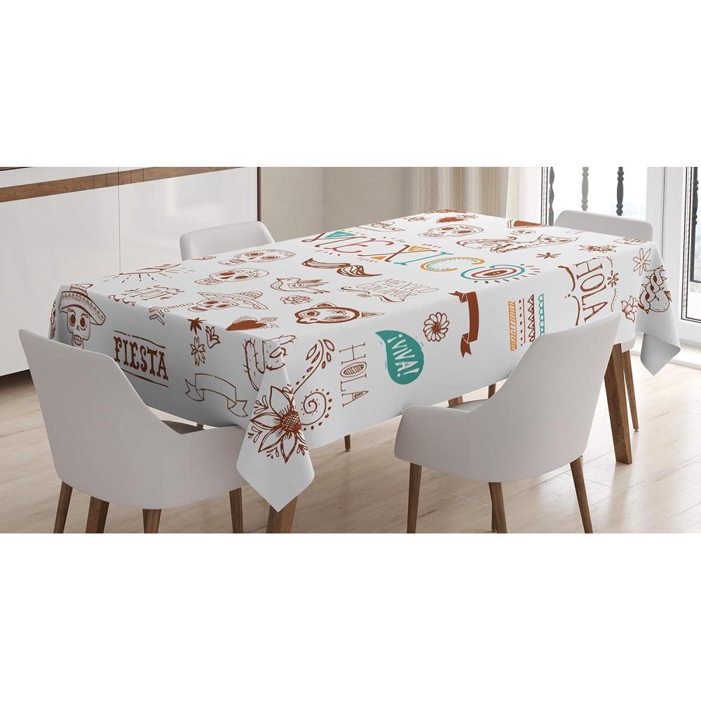imageAmbesonne Love Tablecloth Hearts Pattern in Modern Style Valentines Day Ornate Happiness Warm Feelings Rectangular Table Cover for Dining Room Kitchen Decor 60 X 84 White RubyBrown
