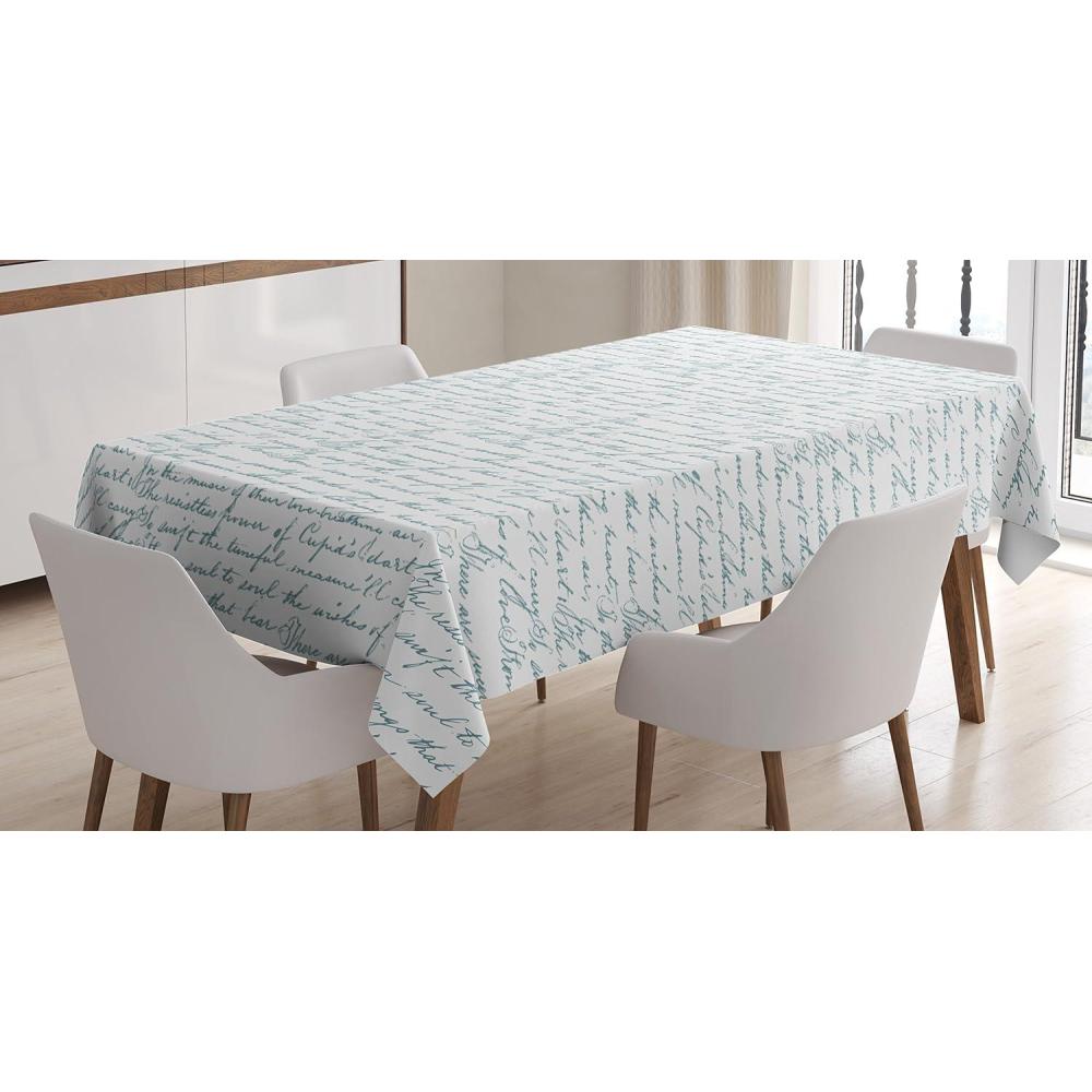 imageAmbesonne Love Tablecloth Hearts Pattern in Modern Style Valentines Day Ornate Happiness Warm Feelings Rectangular Table Cover for Dining Room Kitchen Decor 60 X 84 White RubyWhite Green