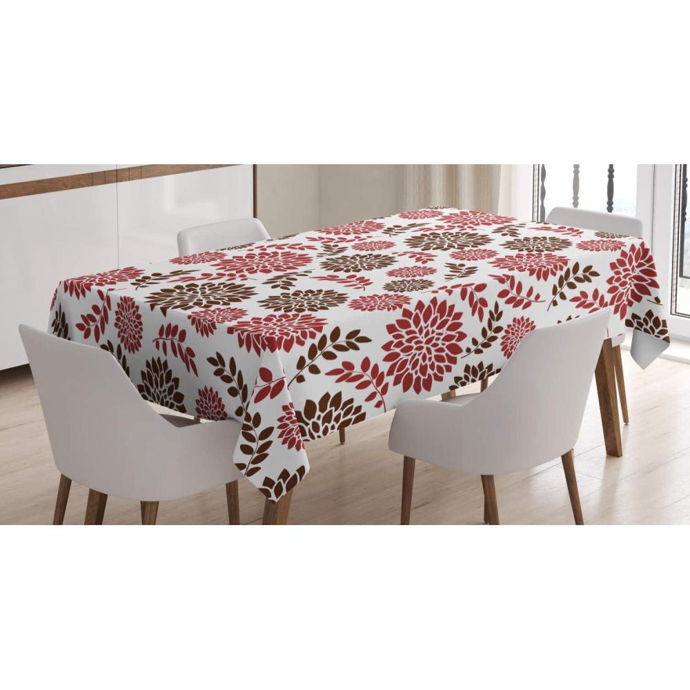imageAmbesonne Love Tablecloth Hearts Pattern in Modern Style Valentines Day Ornate Happiness Warm Feelings Rectangular Table Cover for Dining Room Kitchen Decor 60 X 84 White RubyBrown Ruby