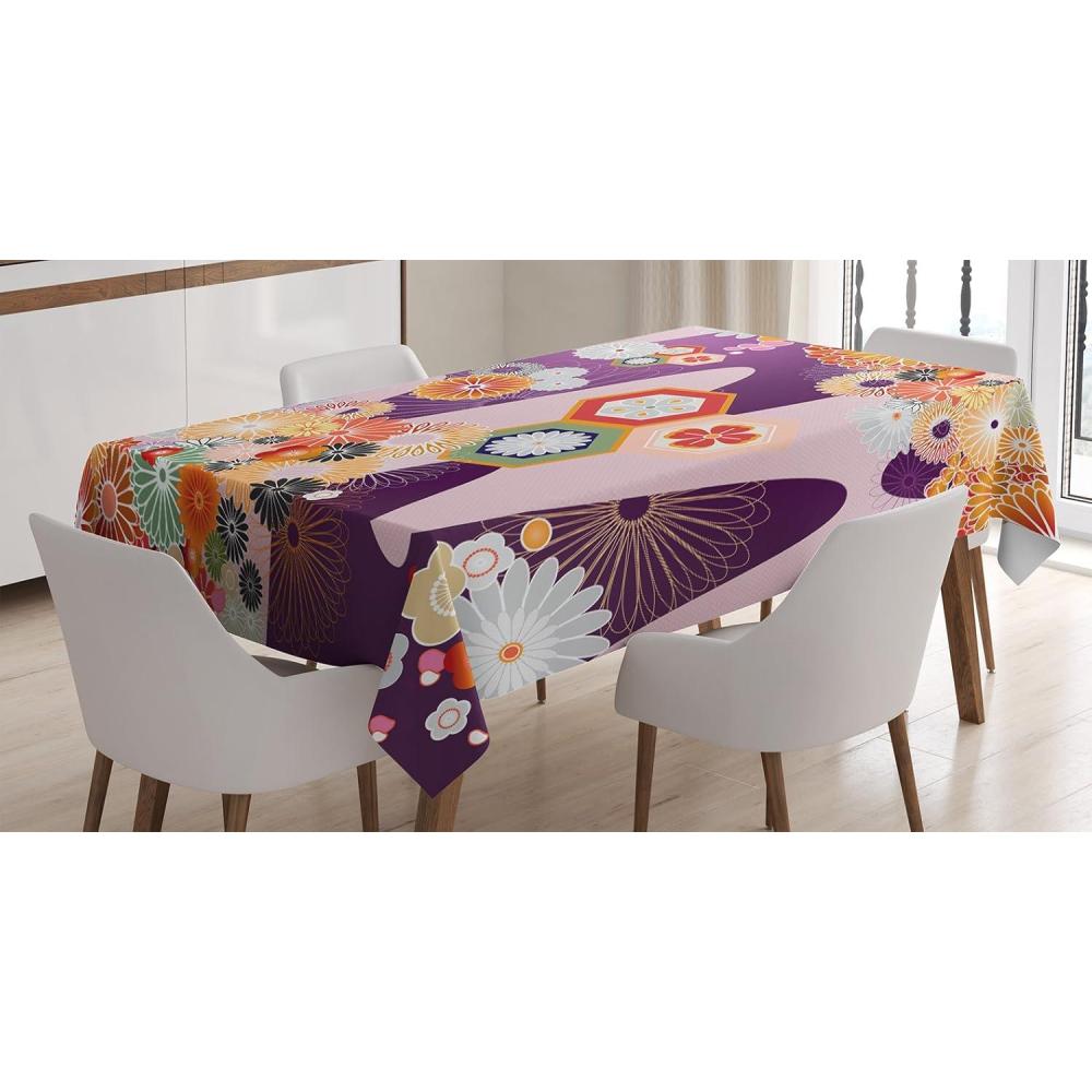 imageAmbesonne Love Tablecloth Hearts Pattern in Modern Style Valentines Day Ornate Happiness Warm Feelings Rectangular Table Cover for Dining Room Kitchen Decor 60 X 84 White RubyReseda Green