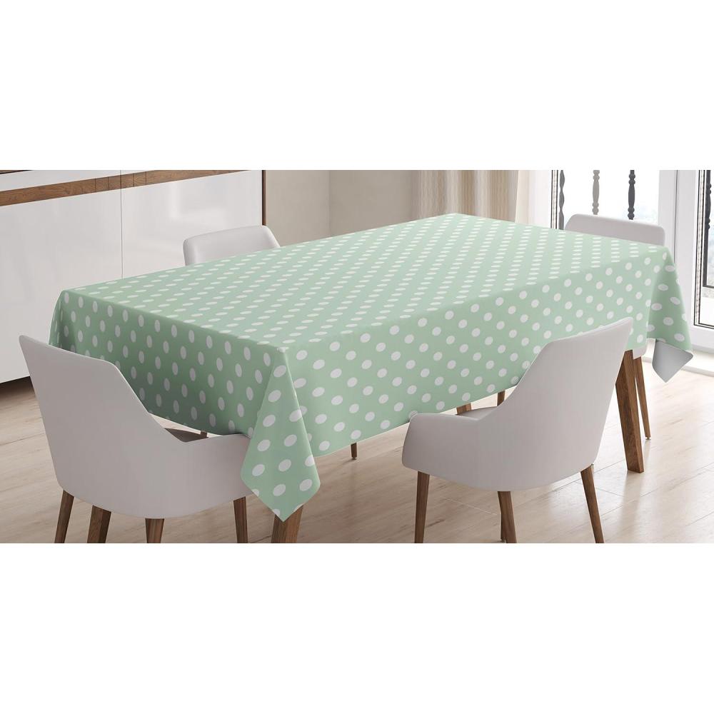 imageAmbesonne Love Tablecloth Hearts Pattern in Modern Style Valentines Day Ornate Happiness Warm Feelings Rectangular Table Cover for Dining Room Kitchen Decor 60 X 84 White RubyGreen White