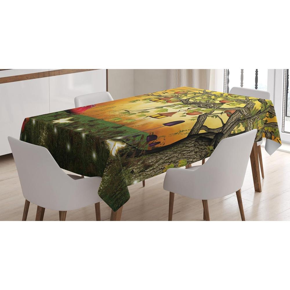 imageAmbesonne Love Tablecloth Hearts Pattern in Modern Style Valentines Day Ornate Happiness Warm Feelings Rectangular Table Cover for Dining Room Kitchen Decor 60 X 84 White RubyOrange