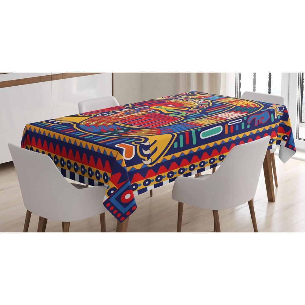 imageAmbesonne Love Tablecloth Hearts Pattern in Modern Style Valentines Day Ornate Happiness Warm Feelings Rectangular Table Cover for Dining Room Kitchen Decor 60 X 84 White RubyMustard Orange