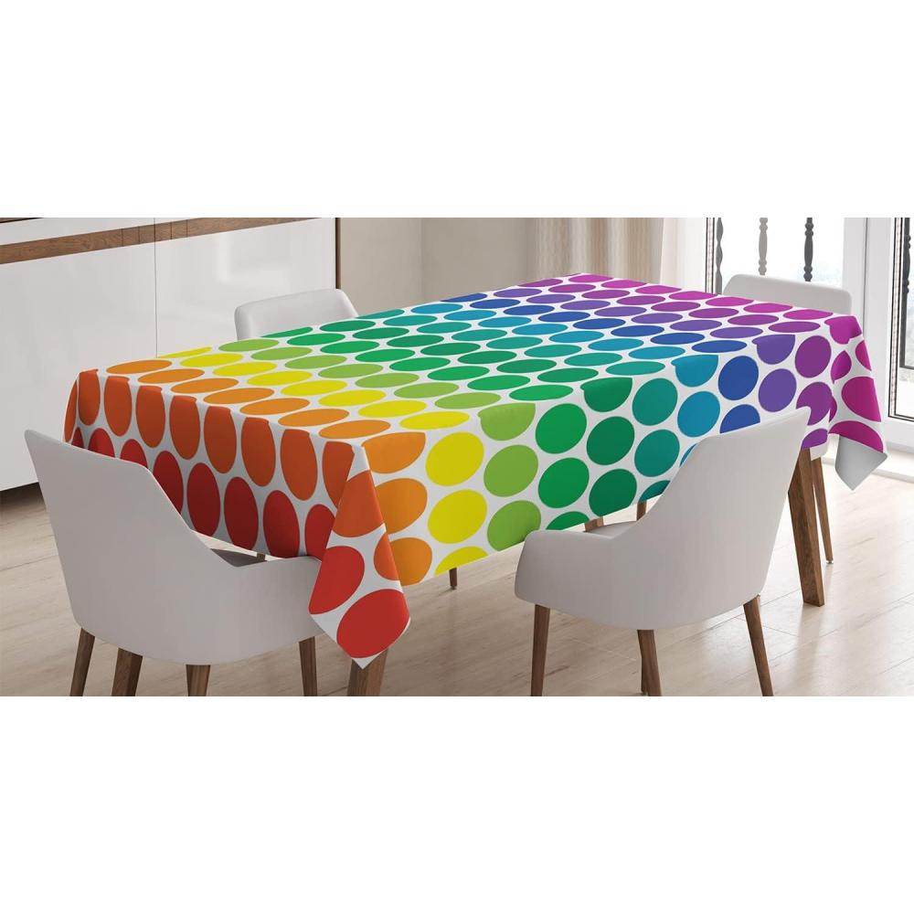 imageAmbesonne Love Tablecloth Hearts Pattern in Modern Style Valentines Day Ornate Happiness Warm Feelings Rectangular Table Cover for Dining Room Kitchen Decor 60 X 84 White RubyPink Blue