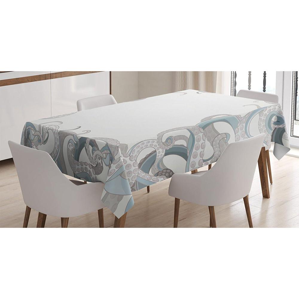 imageAmbesonne Love Tablecloth Hearts Pattern in Modern Style Valentines Day Ornate Happiness Warm Feelings Rectangular Table Cover for Dining Room Kitchen Decor 60 X 84 White RubyGrey Blue