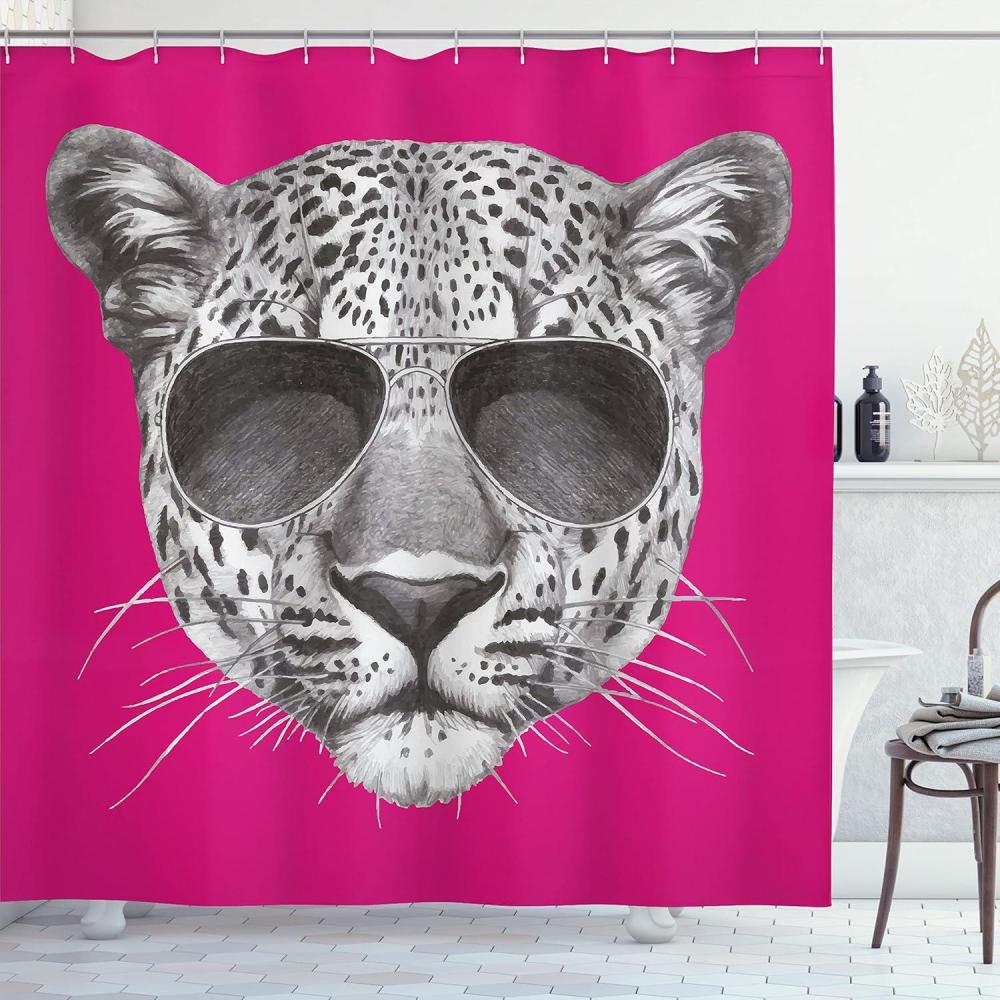 imageAmbesonne Mystic Shower Curtain Horse in Roses Garden with Butterflies Fantasy Romantic Moon Print Cloth Fabric Bathroom Decor Set with Hooks 69 W x 70 L Beige BrownMagenta Grey