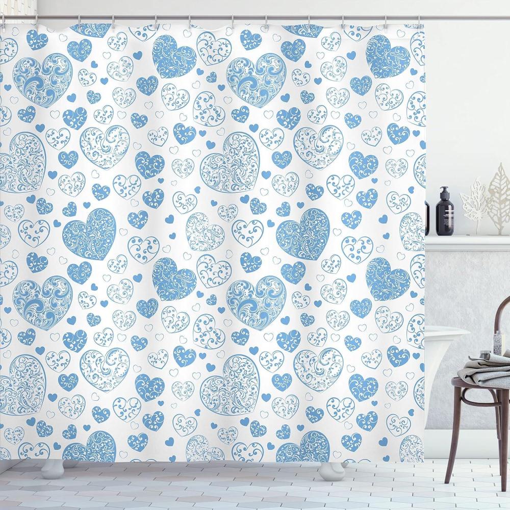 imageAmbesonne Mystic Shower Curtain Horse in Roses Garden with Butterflies Fantasy Romantic Moon Print Cloth Fabric Bathroom Decor Set with Hooks 69 W x 70 L Beige BrownBlue Cream