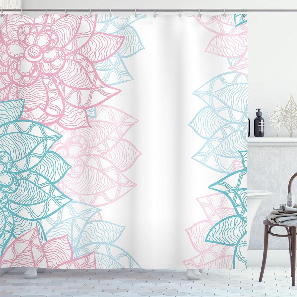 imageAmbesonne Mystic Shower Curtain Horse in Roses Garden with Butterflies Fantasy Romantic Moon Print Cloth Fabric Bathroom Decor Set with Hooks 69 W x 70 L Beige BrownPink Sky