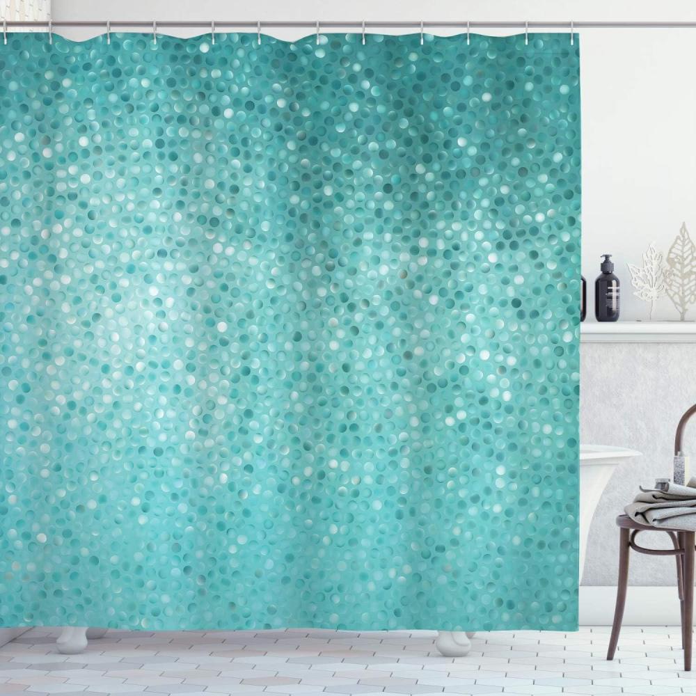 imageAmbesonne Pink Shower Curtain Dreamy Huddle of Carnation Flowers with Gentle Petals on Plain Backdrop Cloth Fabric Bathroom Decor Set with Hooks 69 W x 70 L Dark Sea Green Pale KhakiTurquoise