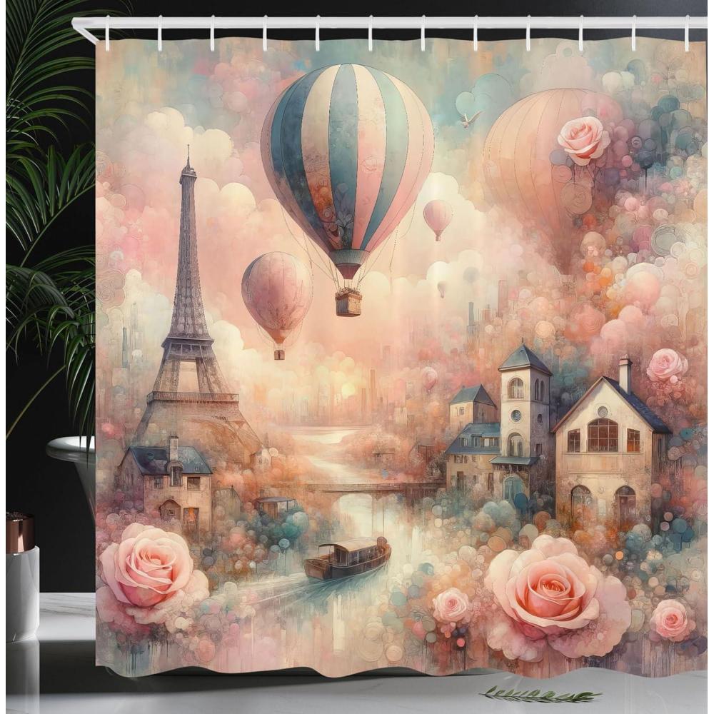 imageAmbesonne Pink Shower Curtain Dreamy Huddle of Carnation Flowers with Gentle Petals on Plain Backdrop Cloth Fabric Bathroom Decor Set with Hooks 69 W x 70 L Dark Sea Green Pale KhakiRose Pale Seafoam Ecru