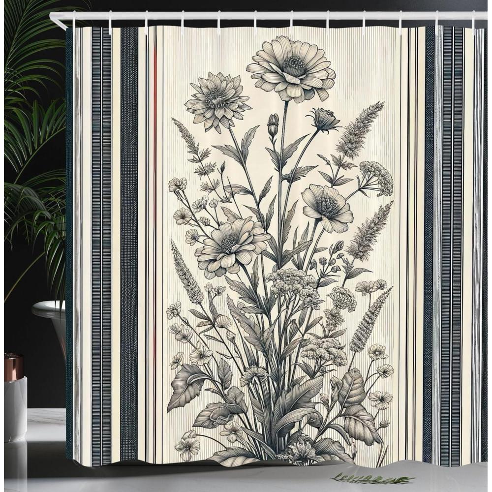 imageAmbesonne Pink Shower Curtain Dreamy Huddle of Carnation Flowers with Gentle Petals on Plain Backdrop Cloth Fabric Bathroom Decor Set with Hooks 69 W x 70 L Dark Sea Green Pale KhakiPale Sage Green Grey
