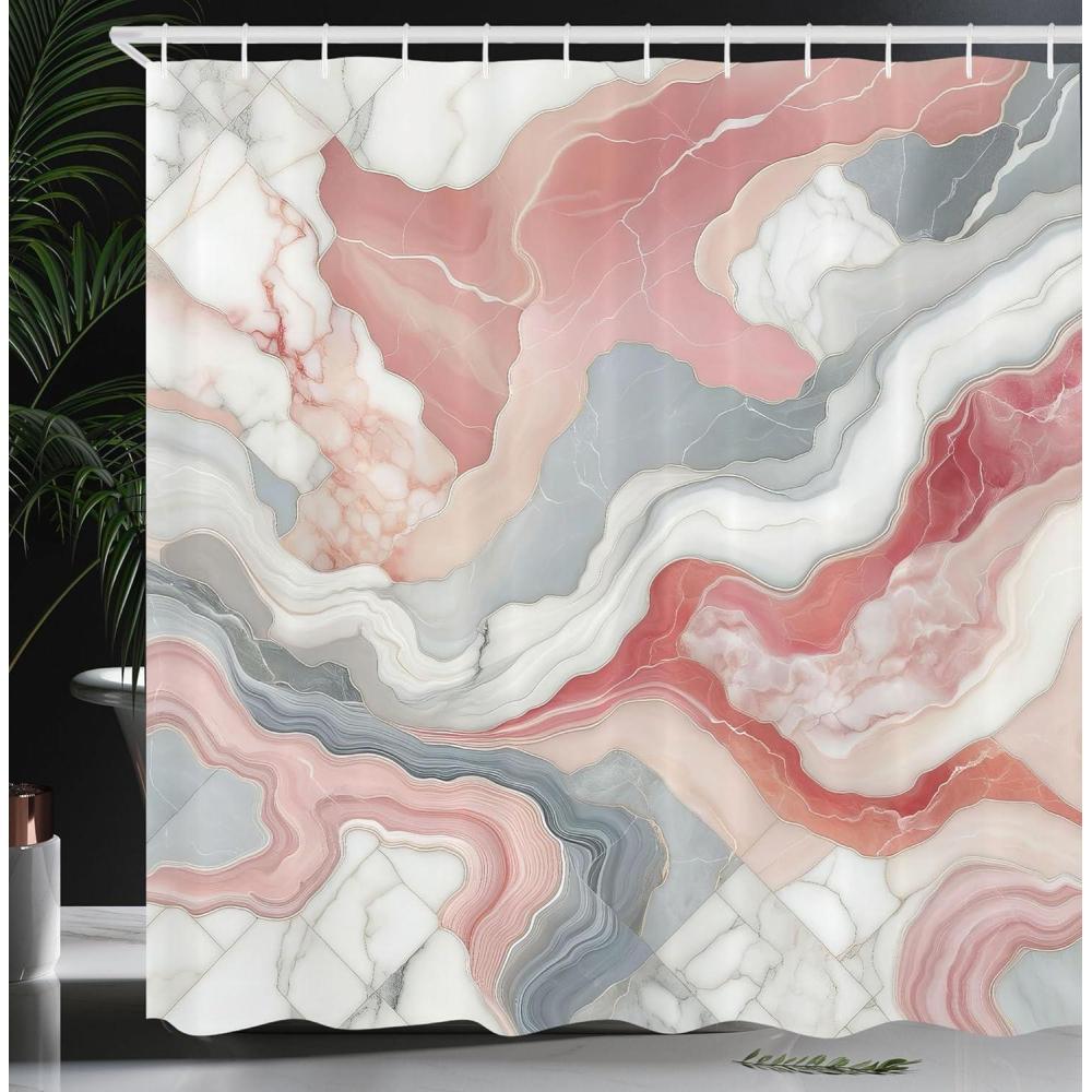 imageAmbesonne Pink Shower Curtain Dreamy Huddle of Carnation Flowers with Gentle Petals on Plain Backdrop Cloth Fabric Bathroom Decor Set with Hooks 69 W x 70 L Dark Sea Green Pale KhakiDried Rose Blue Grey