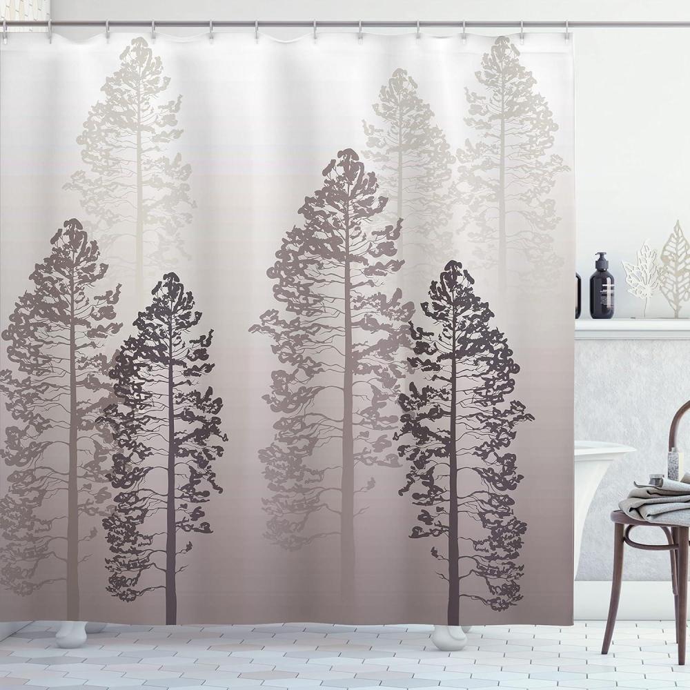 imageAmbesonne Tan Shower Curtain Romantic Boho Nostalgic Minimalistic Monochromatic Wild Flowers Painting Print Cloth Fabric Bathroom Decor Set with Hooks 69 W x 75 L Ecru Sepia AlmondWarm Taupe Umber