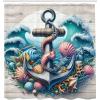Ambesonne Cat Shower Curtain, Toasting Champagne Kitties Romantic Date Crescent Clouds Heart Balloons, Cloth Fabric Bathroom Decor Set with Hooks, 69″ W x 70″ L, Dark Night Blue Vermilion(Teal Pink and Coconut)