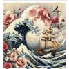 Ambesonne Cat Shower Curtain, Toasting Champagne Kitties Romantic Date Crescent Clouds Heart Balloons, Cloth Fabric Bathroom Decor Set with Hooks, 69″ W x 70″ L, Dark Night Blue Vermilion(Blue Pink Eggshell)