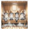 Ambesonne Cat Shower Curtain, Toasting Champagne Kitties Romantic Date Crescent Clouds Heart Balloons, Cloth Fabric Bathroom Decor Set with Hooks, 69″ W x 70″ L, Dark Night Blue Vermilion(Pastel Brown and Pale Grey)