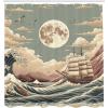 Ambesonne Cat Shower Curtain, Toasting Champagne Kitties Romantic Date Crescent Clouds Heart Balloons, Cloth Fabric Bathroom Decor Set with Hooks, 69″ W x 70″ L, Dark Night Blue Vermilion(Pale Teal Tan Dried Rose)