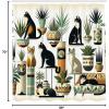Ambesonne Cat Shower Curtain, Toasting Champagne Kitties Romantic Date Crescent Clouds Heart Balloons, Cloth Fabric Bathroom Decor Set with Hooks, 69″ W x 70″ L, Dark Night Blue Vermilion(Black Ginger Mint Green)
