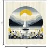 Ambesonne Cat Shower Curtain, Toasting Champagne Kitties Romantic Date Crescent Clouds Heart Balloons, Cloth Fabric Bathroom Decor Set with Hooks, 69″ W x 70″ L, Dark Night Blue Vermilion(Blue Grey and Earth Yellow)