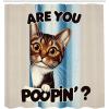 Ambesonne Cat Shower Curtain, Toasting Champagne Kitties Romantic Date Crescent Clouds Heart Balloons, Cloth Fabric Bathroom Decor Set with Hooks, 69″ W x 70″ L, Dark Night Blue Vermilion(Blue Coconut Chocolate)