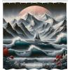 Ambesonne Cat Shower Curtain, Toasting Champagne Kitties Romantic Date Crescent Clouds Heart Balloons, Cloth Fabric Bathroom Decor Set with Hooks, 69″ W x 70″ L, Dark Night Blue Vermilion(Petrol Blue Red Blue Grey)