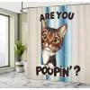 Ambesonne Cat Shower Curtain, Toasting Champagne Kitties Romantic Date Crescent Clouds Heart Balloons, Cloth Fabric Bathroom Decor Set with Hooks, 69″ W x 70″ L, Dark Night Blue Vermilion(Blue Coconut Chocolate)